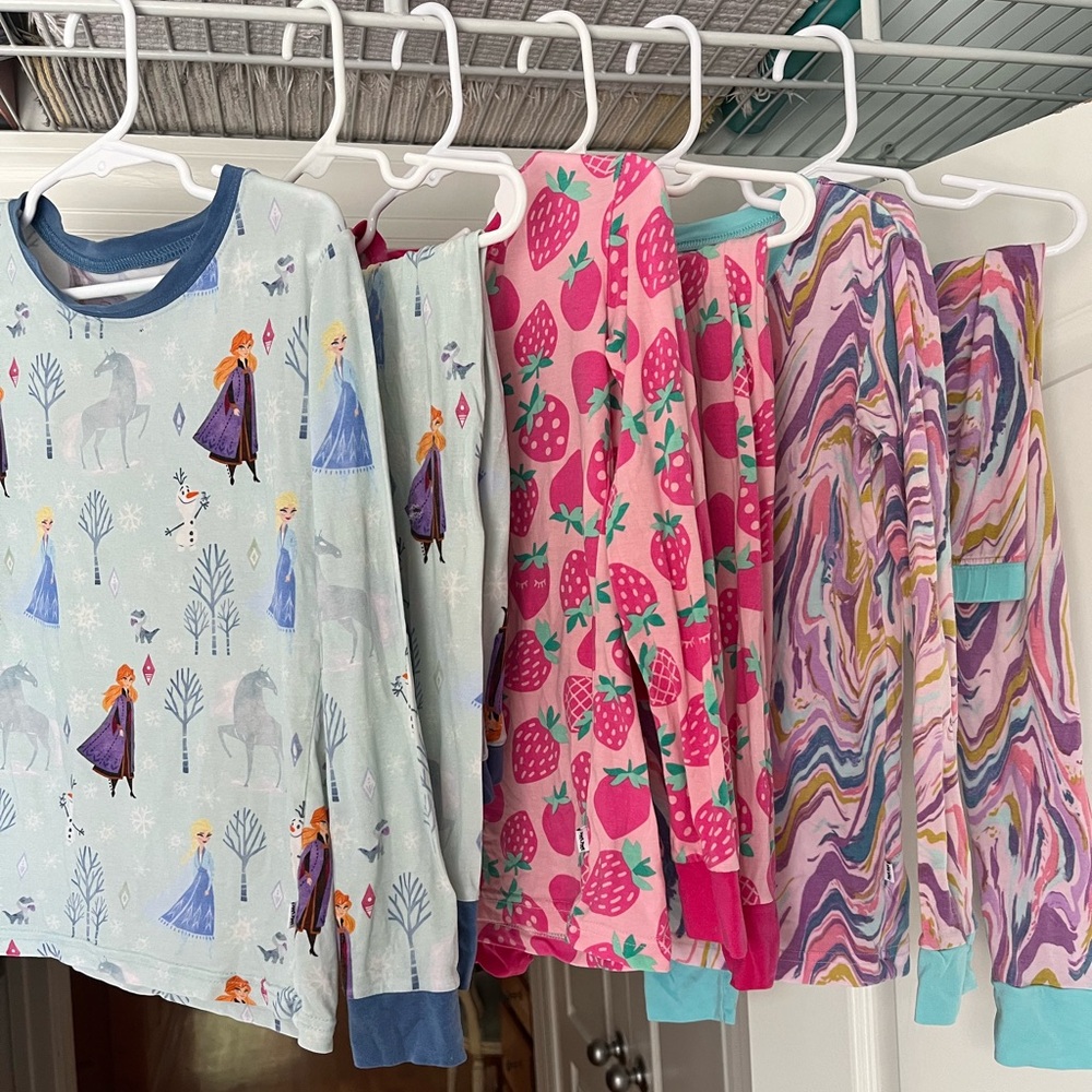 Little Sleepies size 5/6 pajamas - PLAY condition, 3 pairs